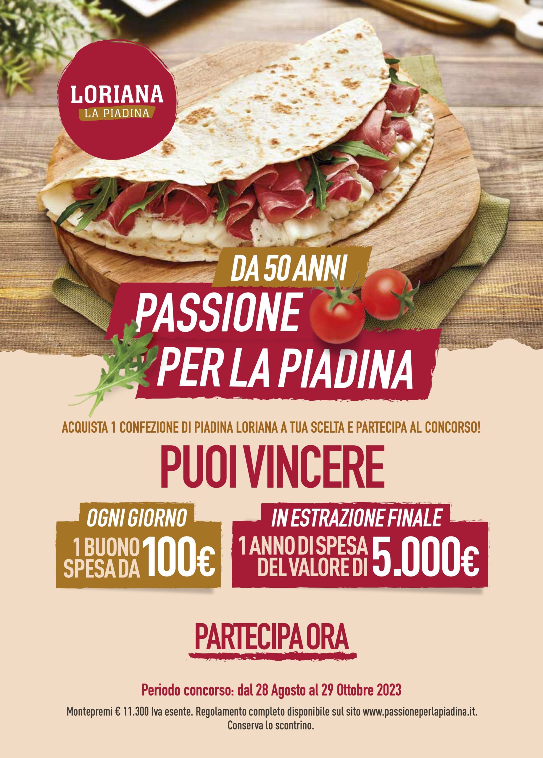 Piadina Integrale alla Campagnola - Piadina Loriana