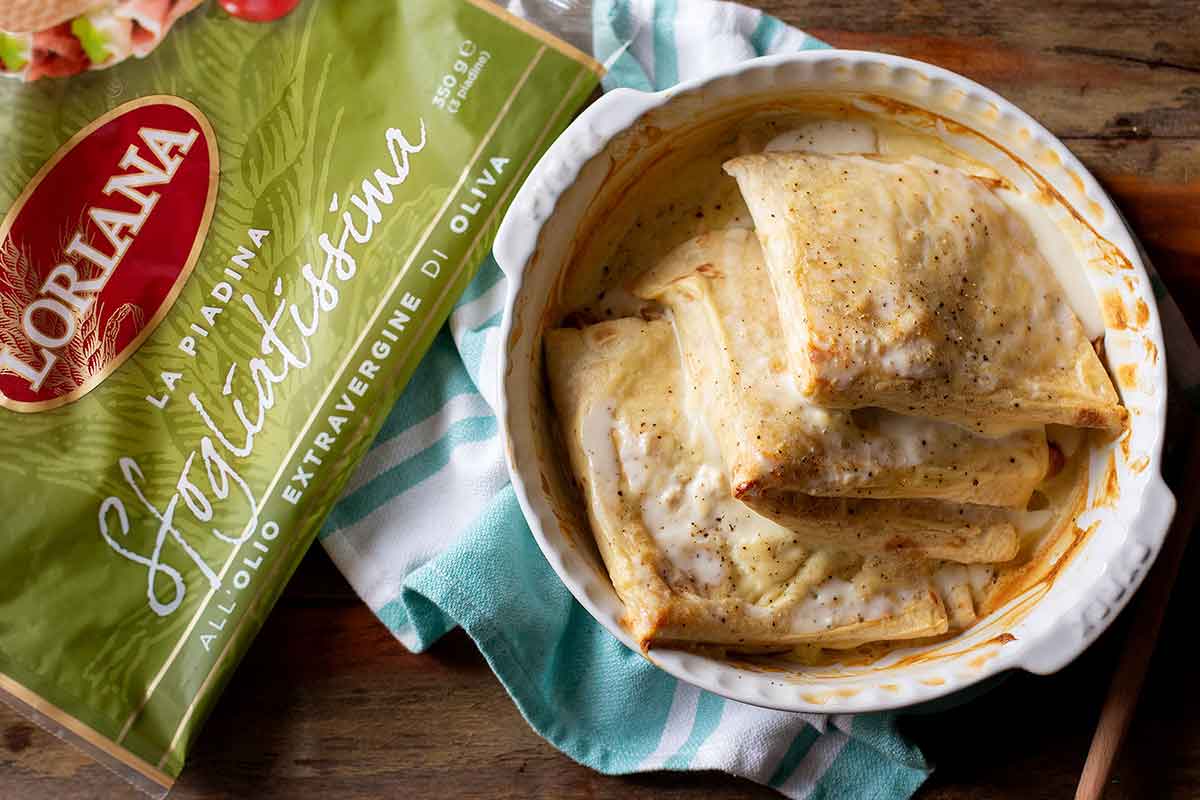 Crespelle vegane di Piadina Loriana con verdure in ...