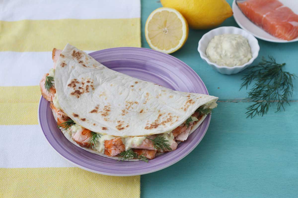 Piadina Sfogliatissima all’olio extravergine di oliva in salsa tartara Piadina Sfogliatissima all’olio extravergine di oliva in salsa tartara